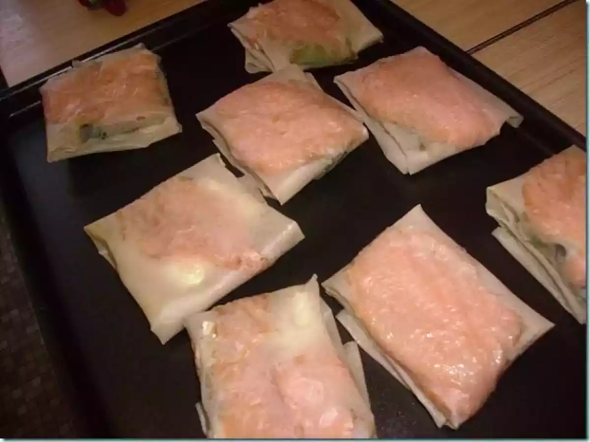 Bricks poireaux - Saumon fume - Feta