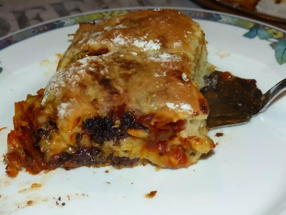 Brioche aux boudins et aux pommes