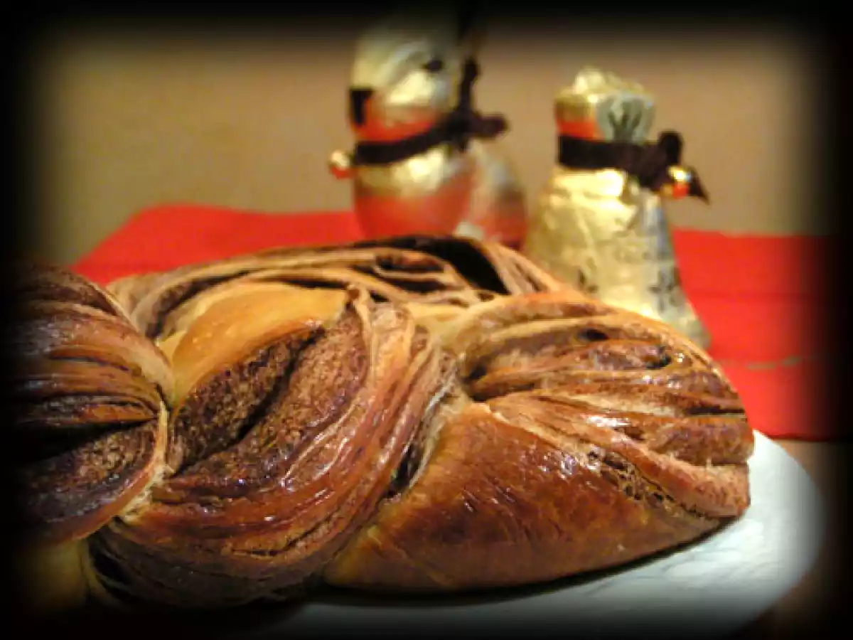 Brioche de Pâques... feuilletée au cacao !