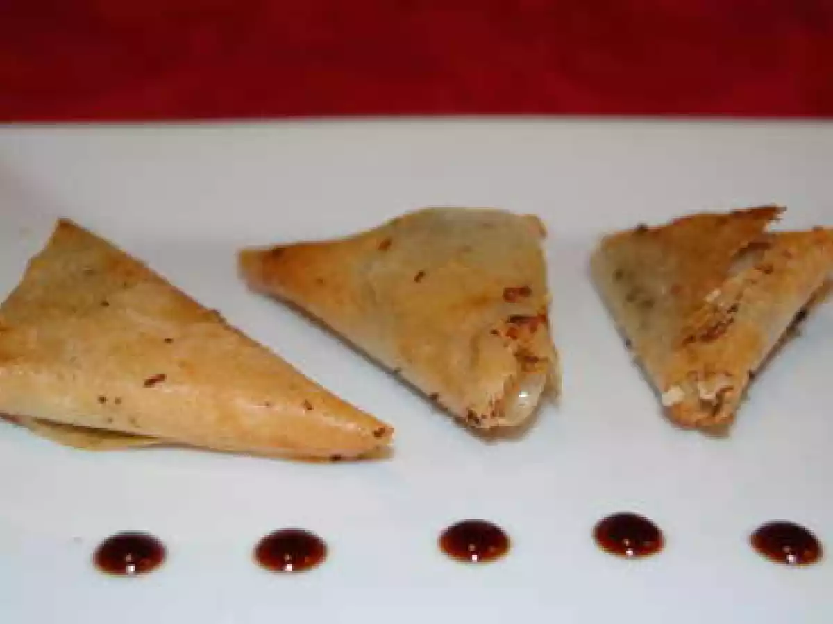 briouate viande haché, chêvre miel