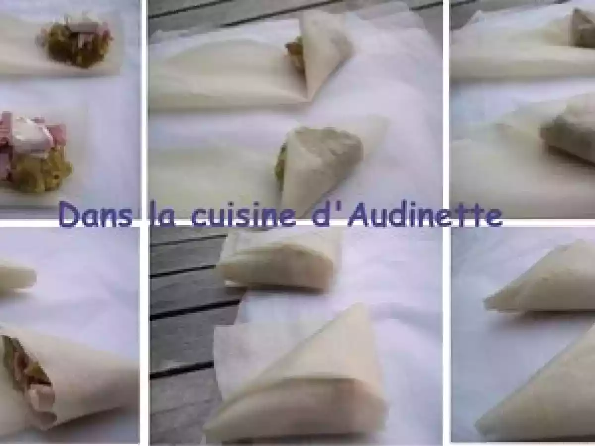 Briouats aux haricots verts, chèvre et jambon - photo 2