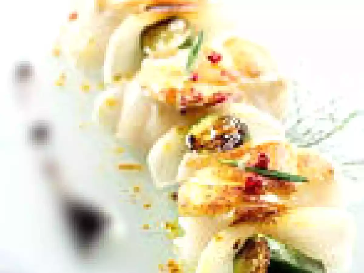 Brochette de lotte et petites courgettes grillées