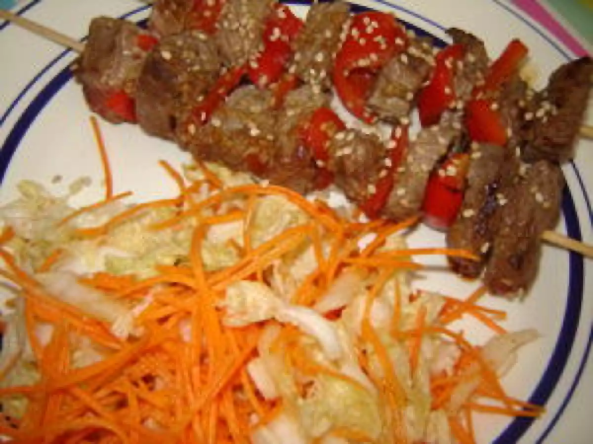 Brochettes de boeuf à l'asiatique
