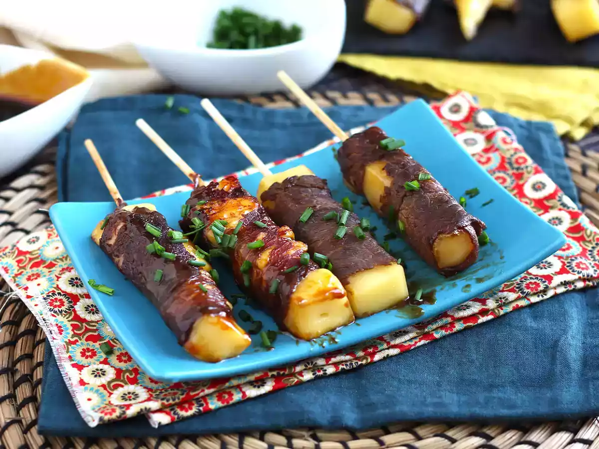 Brochettes de boeuf Yakitori au fromage - photo 2