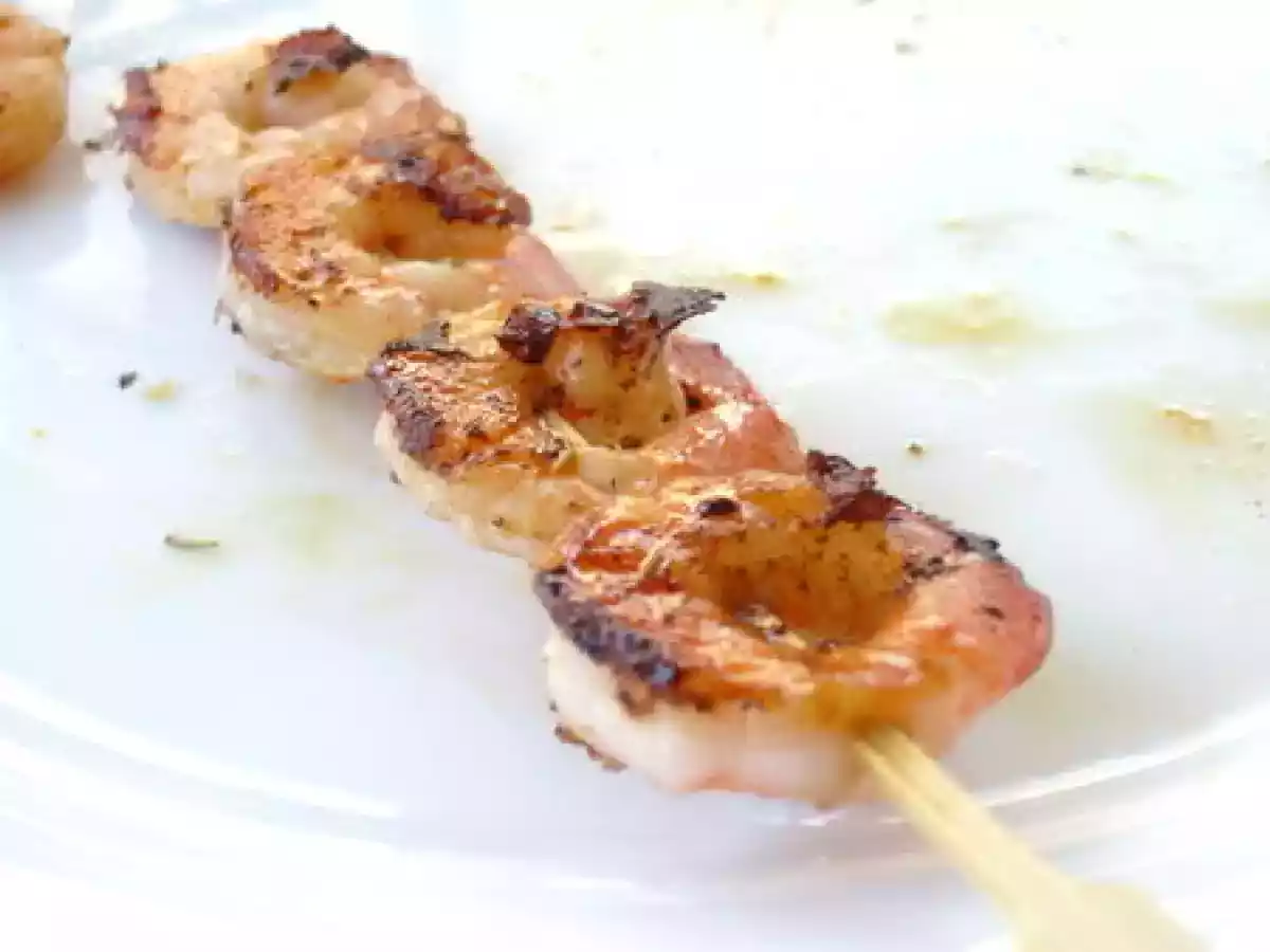 Brochettes de crevettes à la plancha