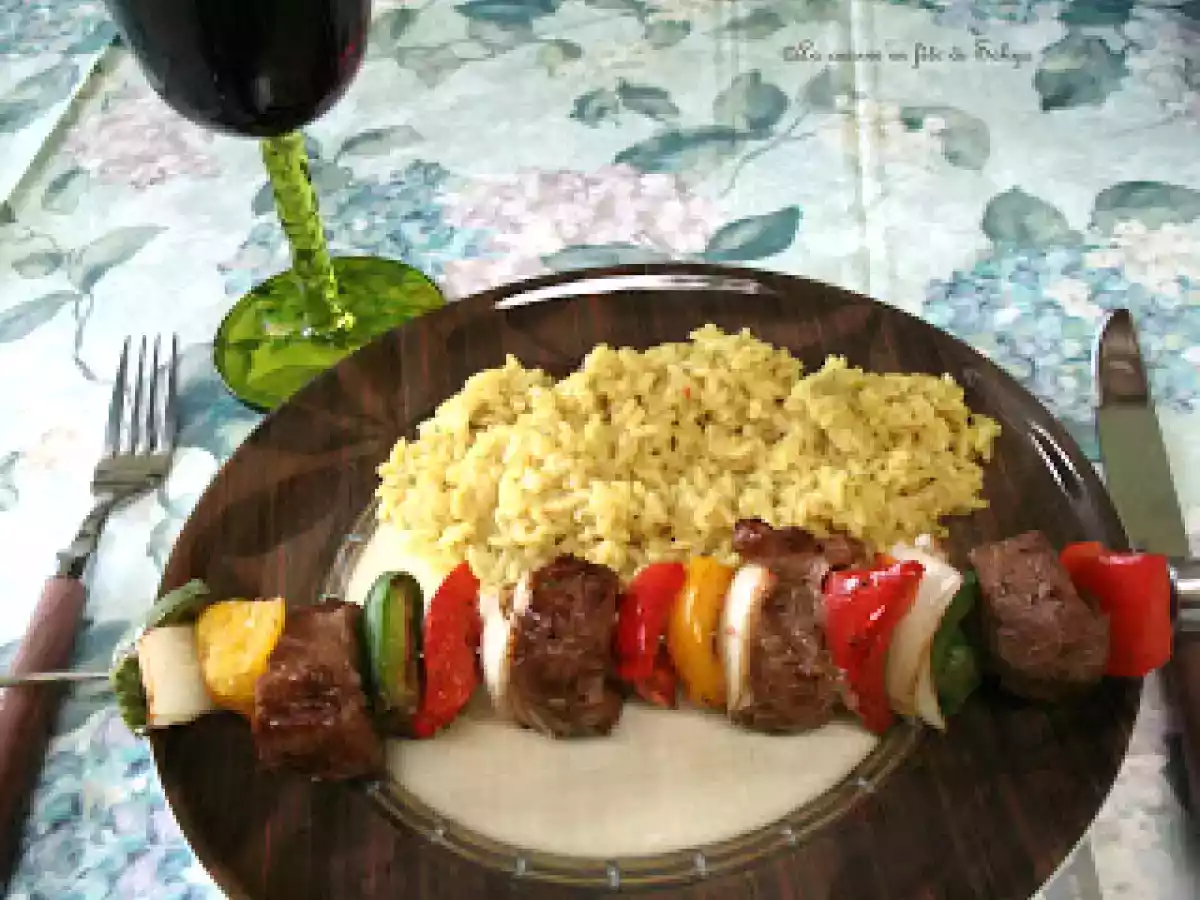 Brochettes de Filet de Veau et Légumes sur BBQ
