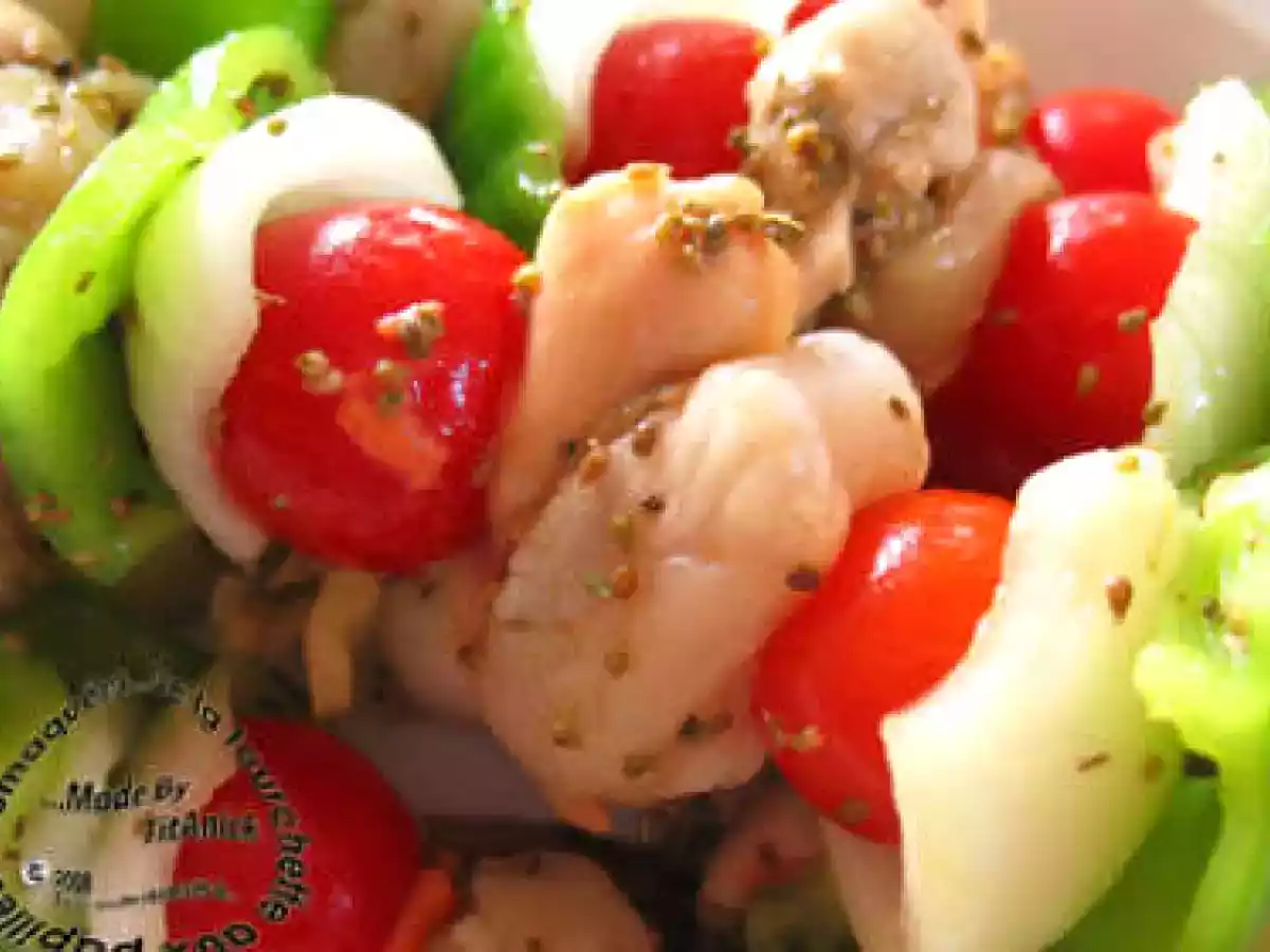 Brochettes de légumes et de noix de St-Jacques à l'anis - photo 2