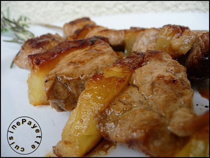 Brochettes de porc barbecue - Recette Ptitchef