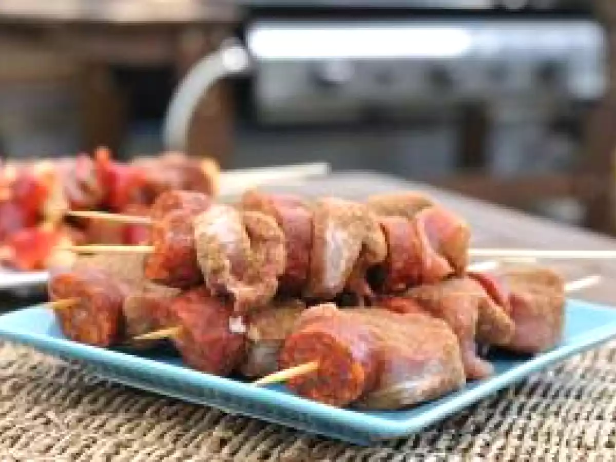 Brochettes de porc au chorizo