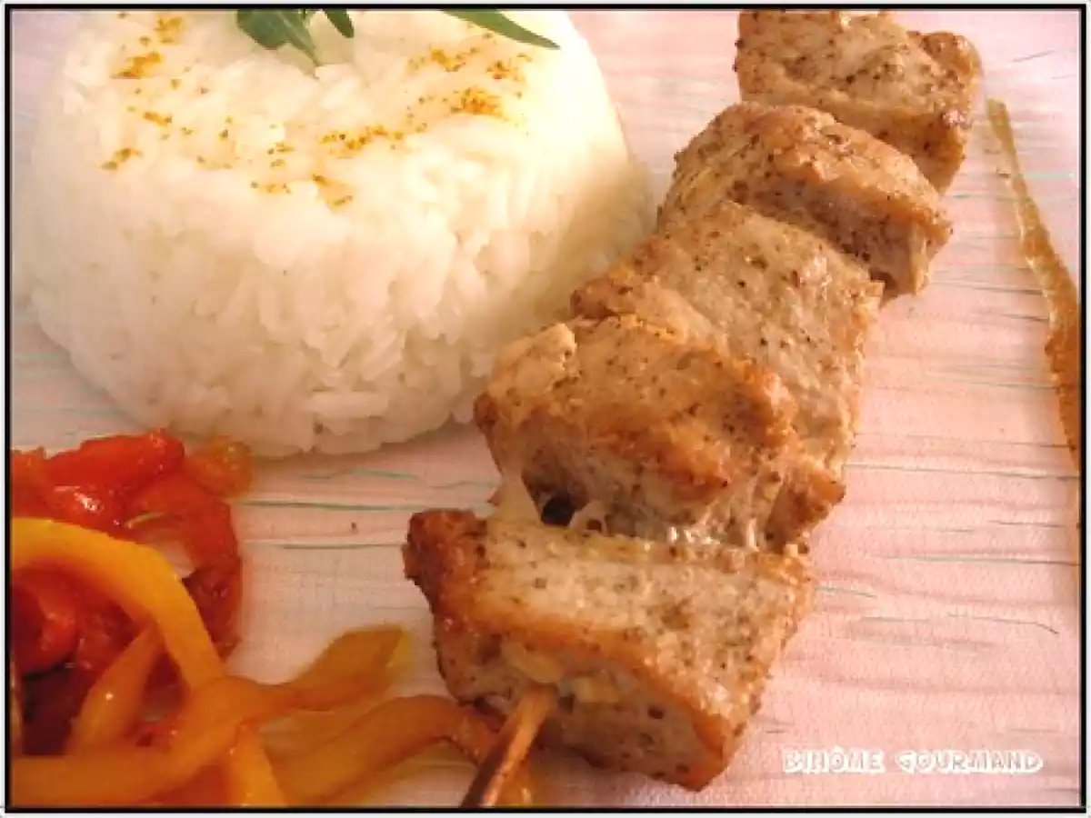 Brochettes de porc aux épices et aux poivrons - photo 2