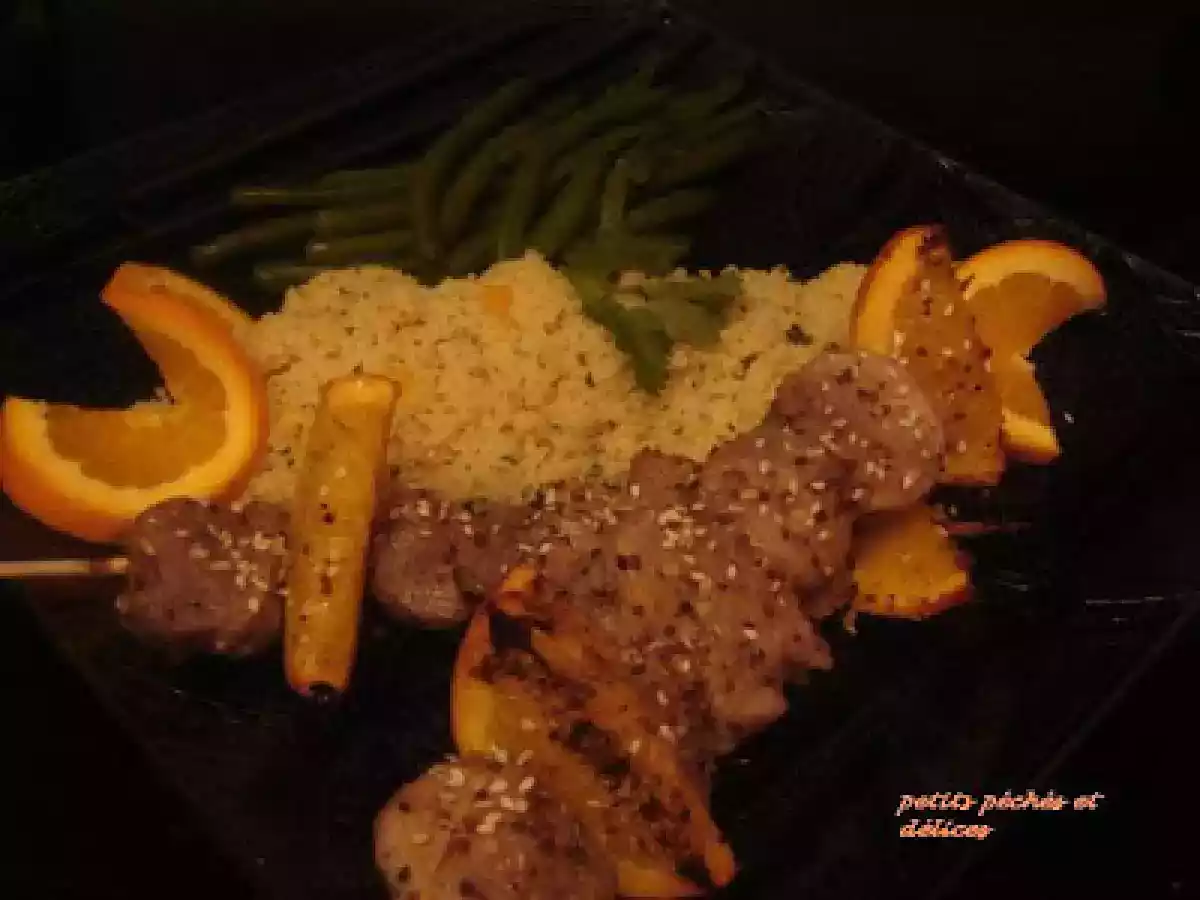 Brochettes de porc glacées à l'orange et au miel - photo 2