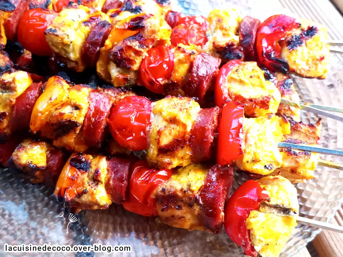 Brochettes de poulet au chorizo et curry - photo 3
