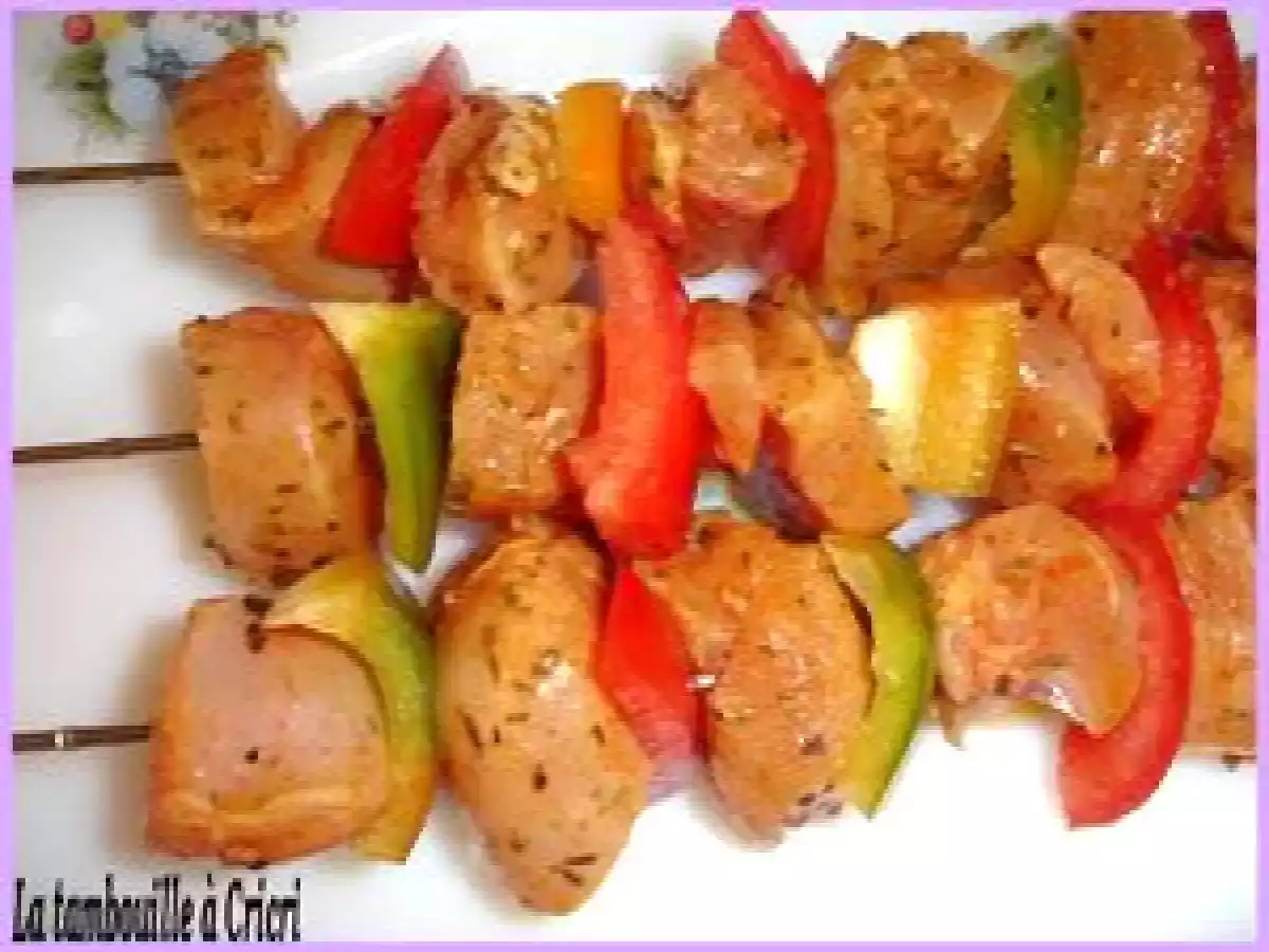 Brochettes de poulet marinées