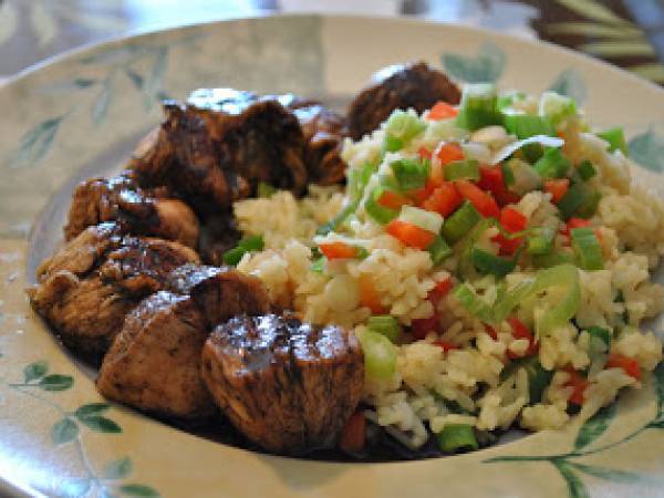 Brochettes de poulet, sauce érable et balsamique