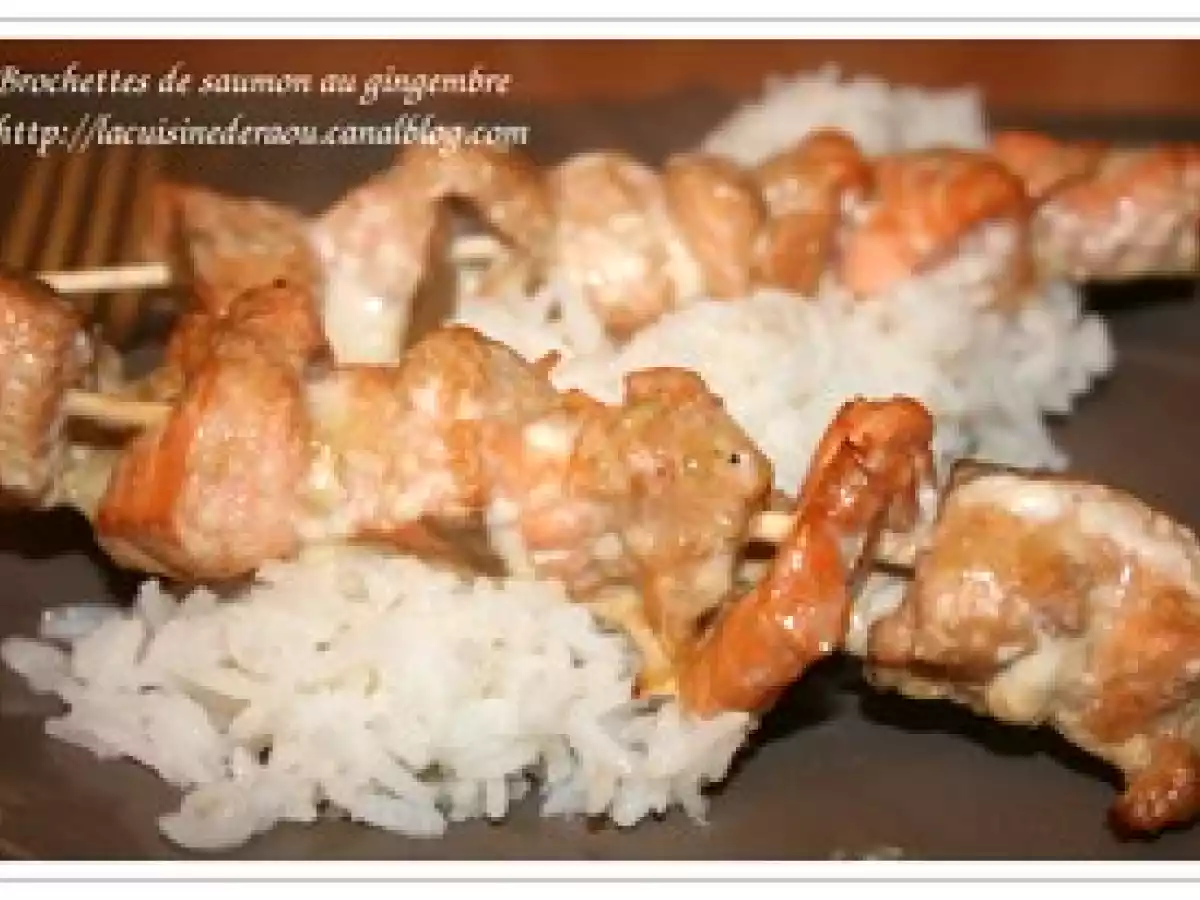 Brochettes de saumon au gingembre