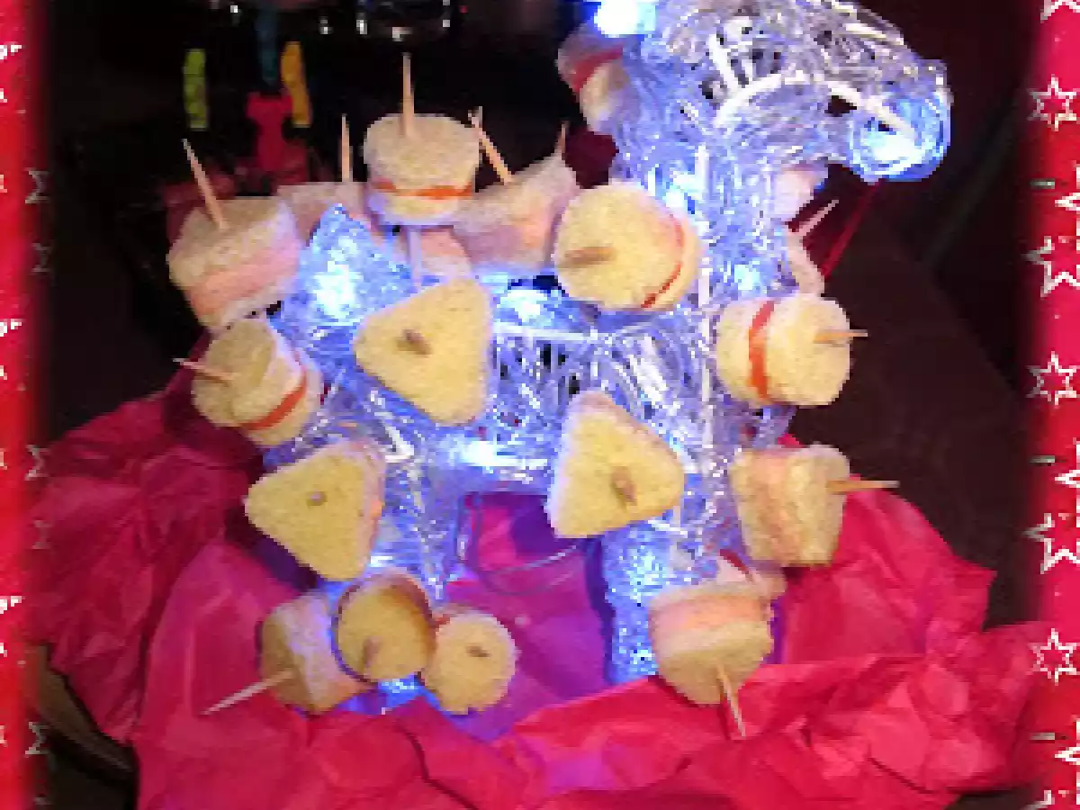 Brochettes de saumon et truite fumée