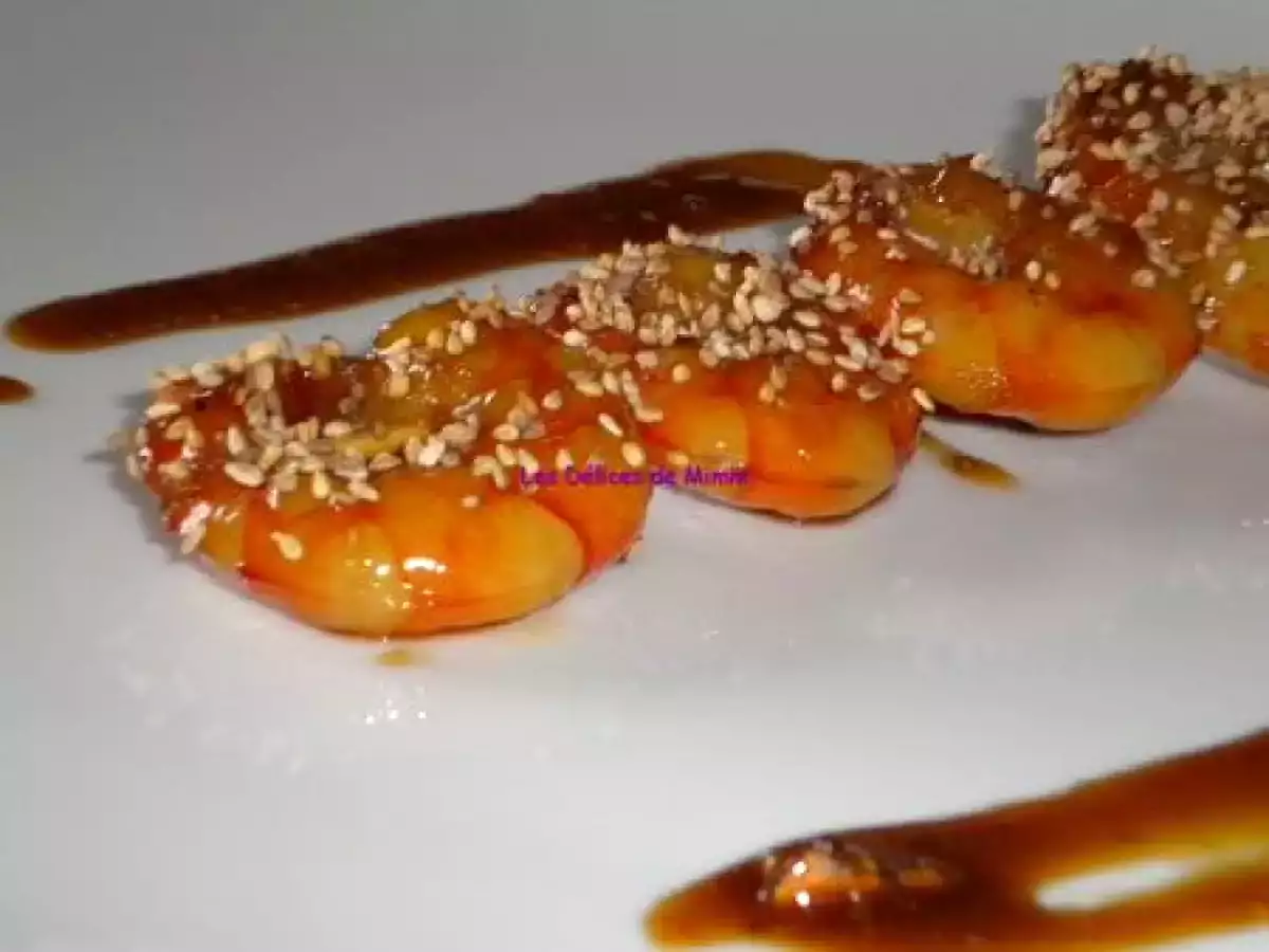 Brochettes de scampis au caramel d'oranges - photo 3