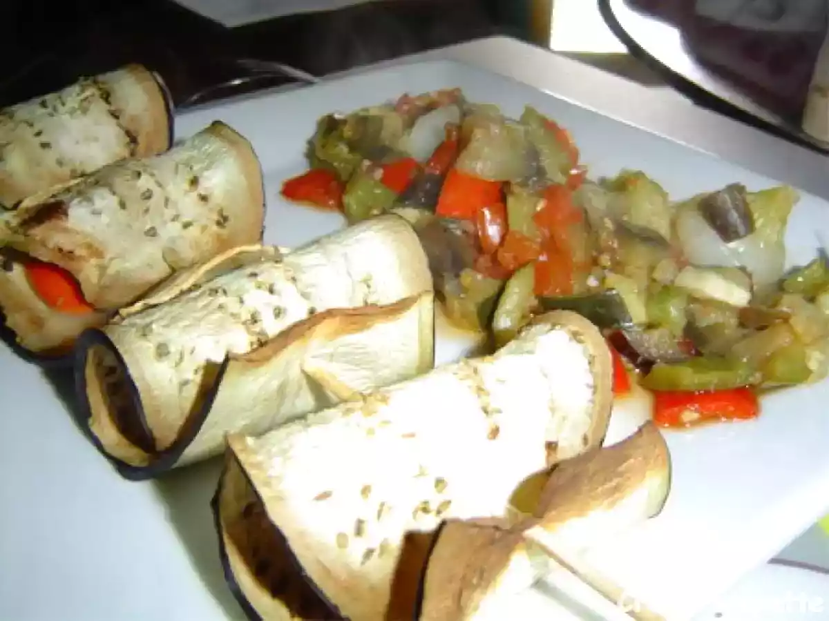 Brochettes de St-Jacques et fondue de légumes