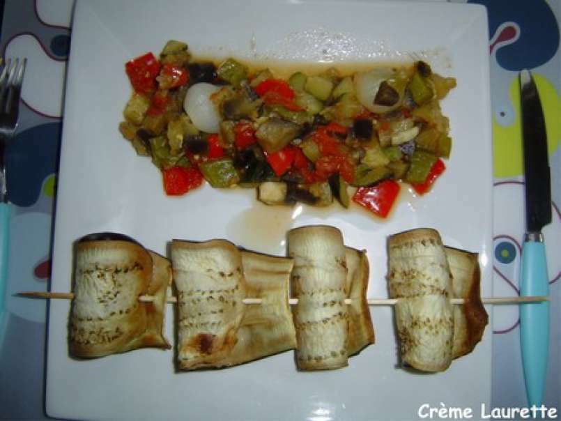Brochettes de St-Jacques et fondue de légumes, photo 2