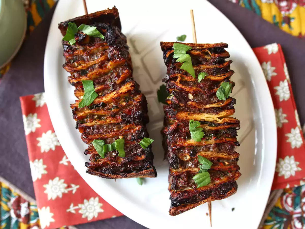 Brochettes lavash kebab avec des tortillas, cuisson facile au airfryer!