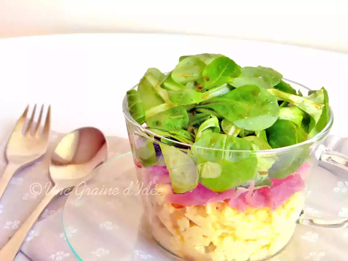 Brouillade d'Oeufs au Jambon Cru et Mâche Nantaise