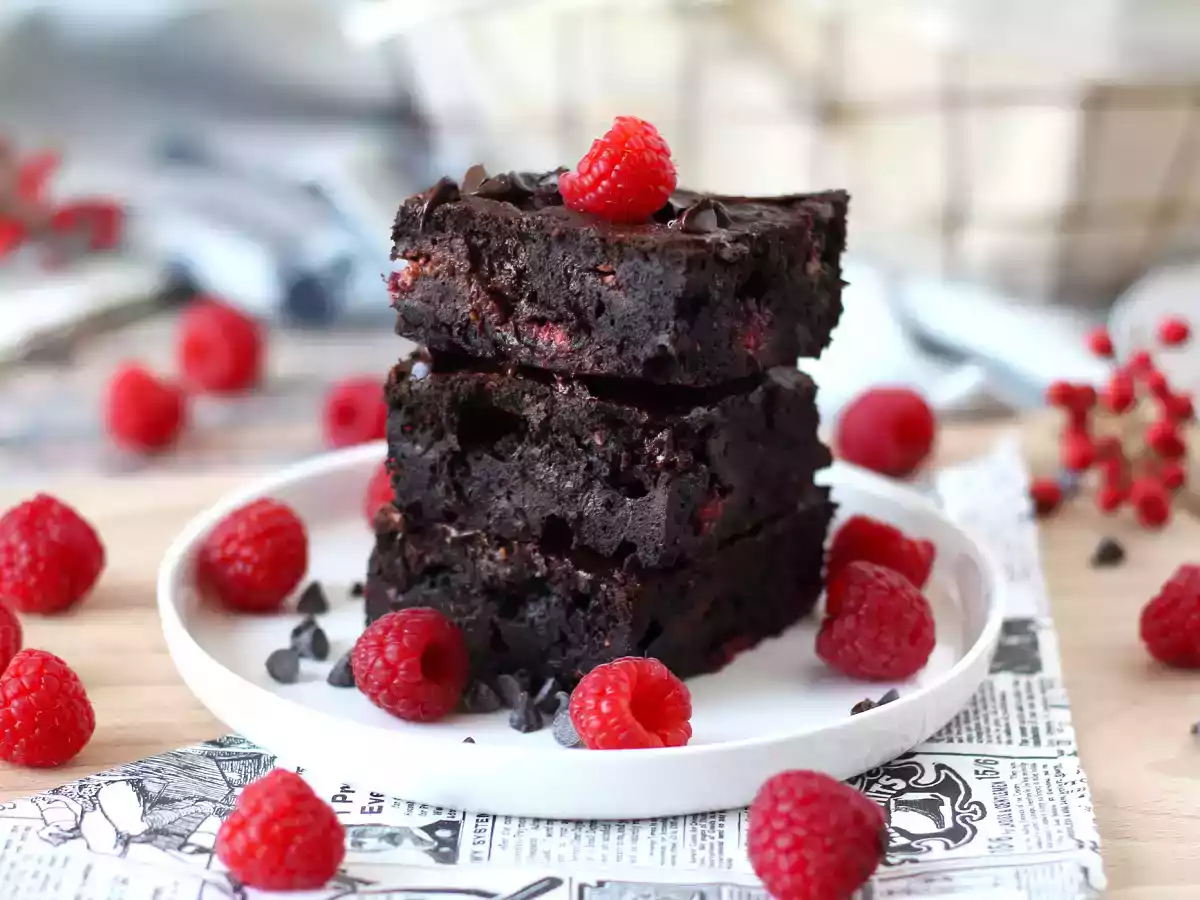 Brownie framboise chocolat, la gourmandise à l'état pur !