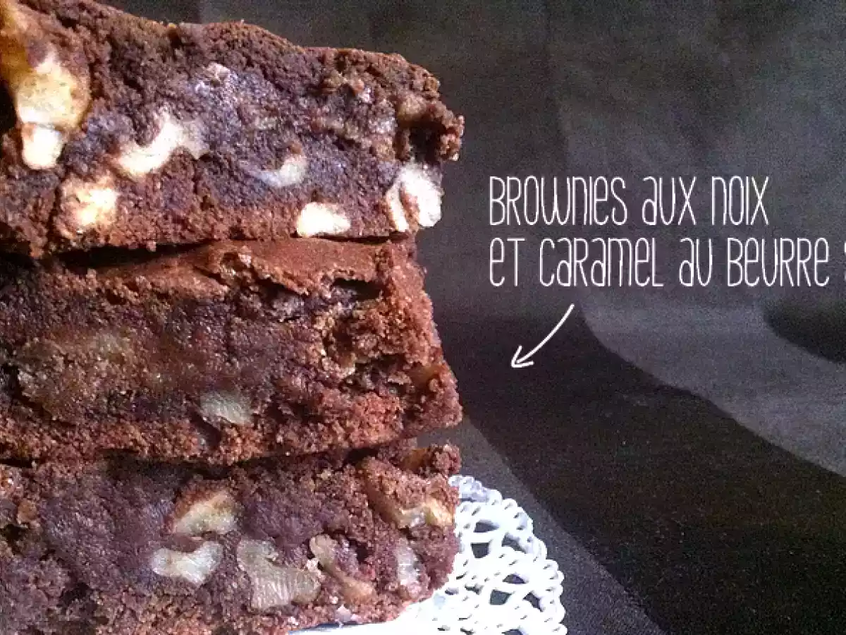 Brownies aux noix & caramel beurre salé
