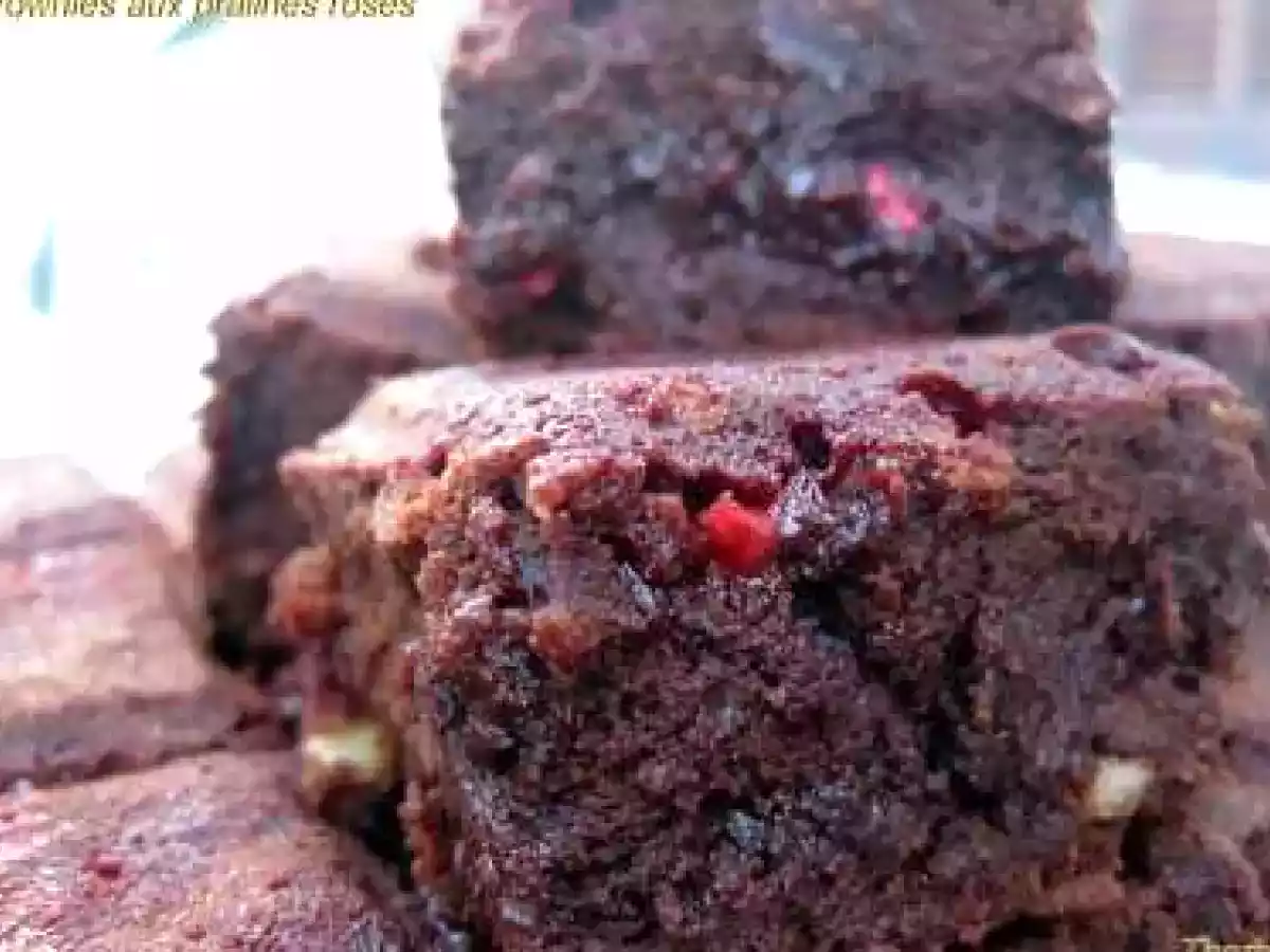 Brownies aux pralines roses