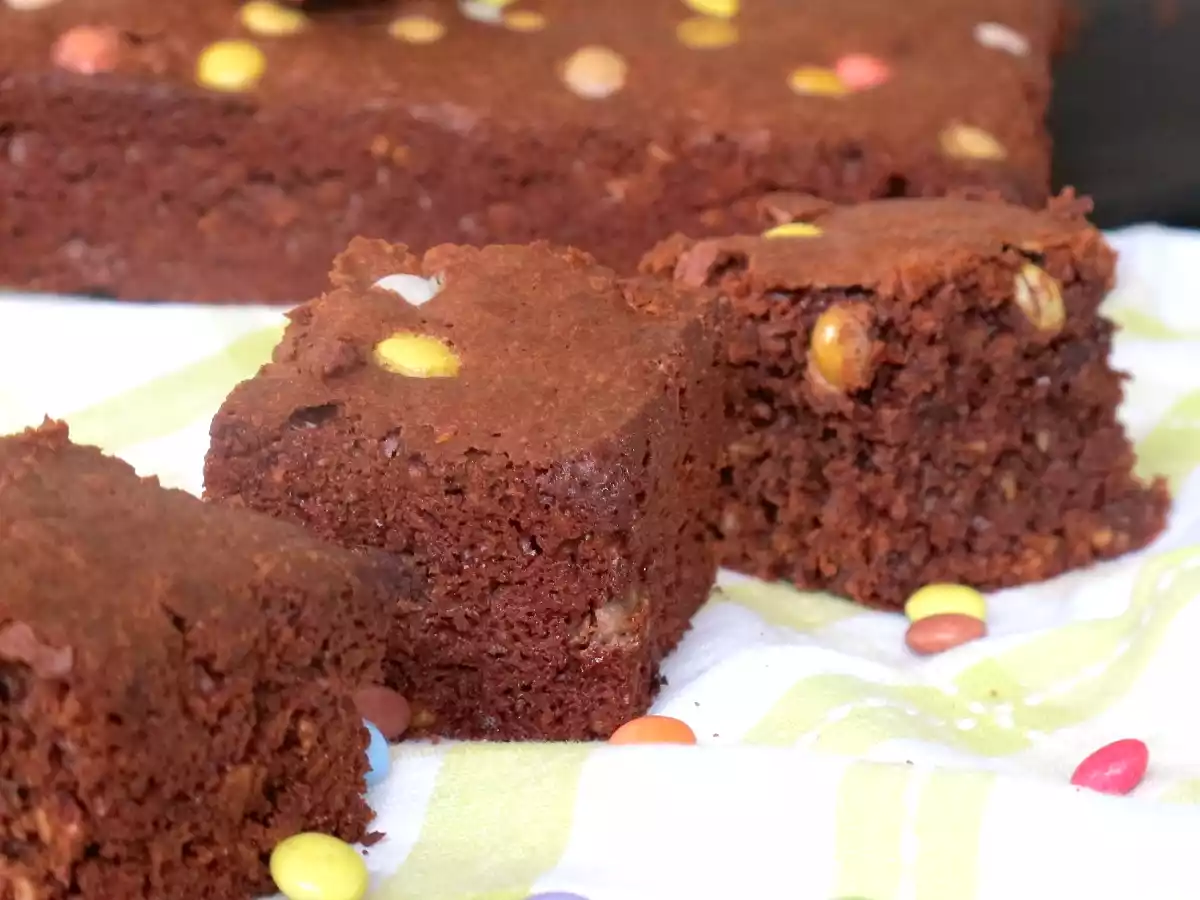 Brownies aux Smarties et flocons d'avoine