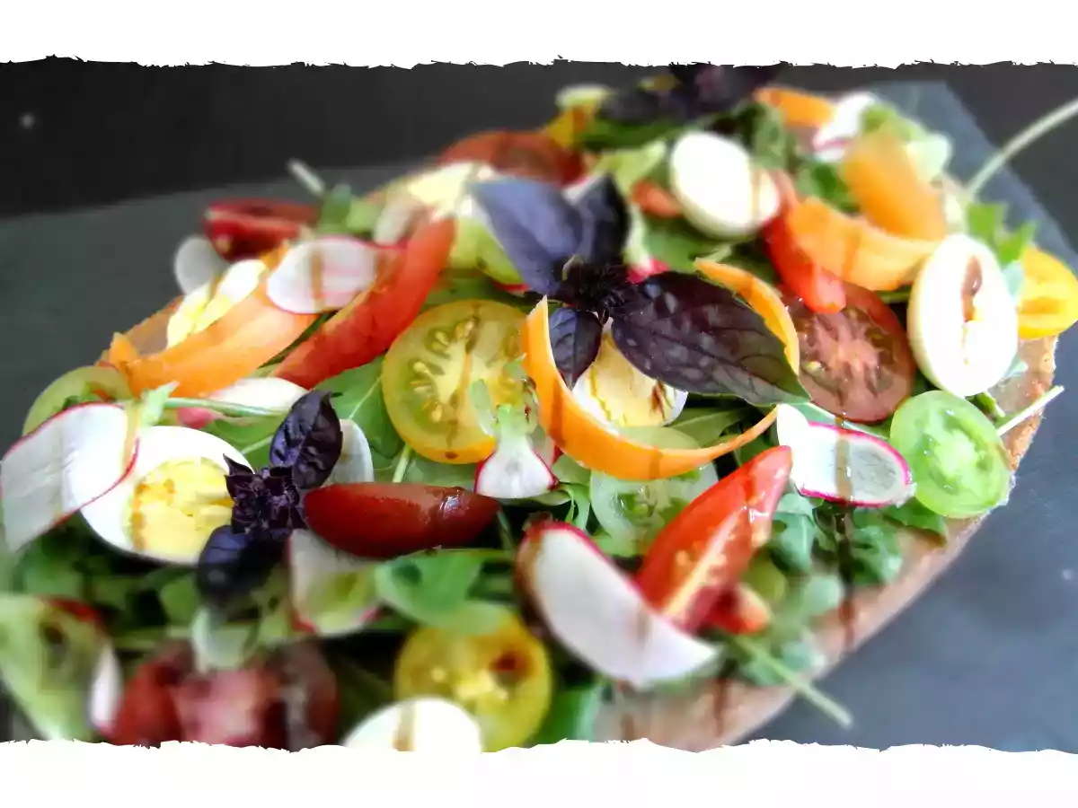 Bruschetta anchoïade et légumes croquants
