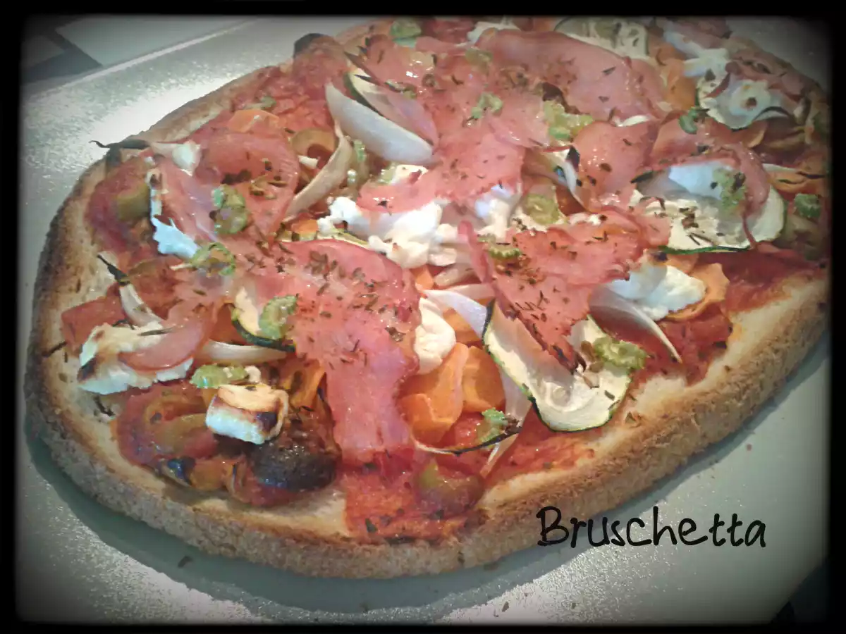 Bruschetta chevre jambon de parme