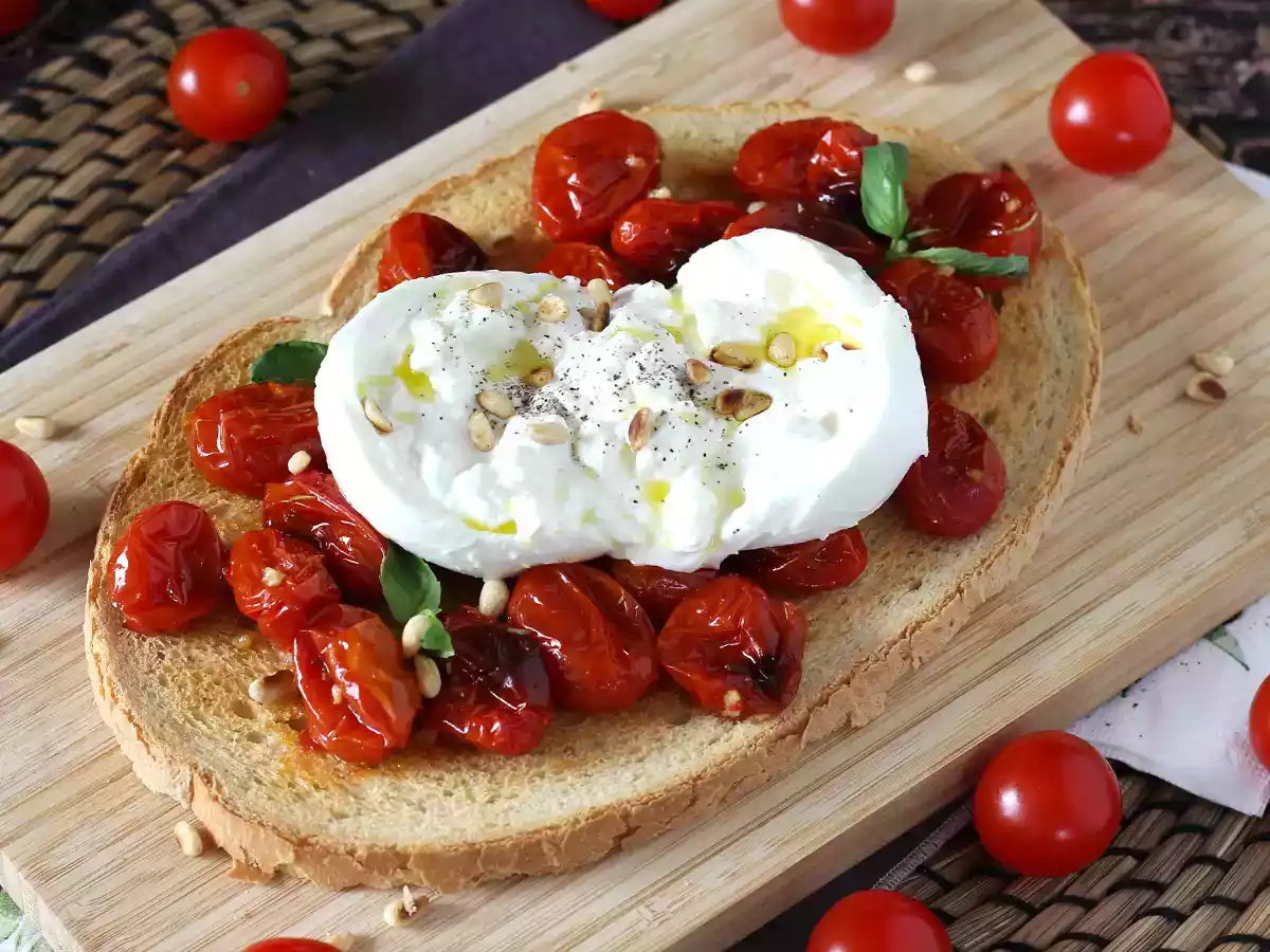 Bruschetta de tomates roties et burrata - photo 3