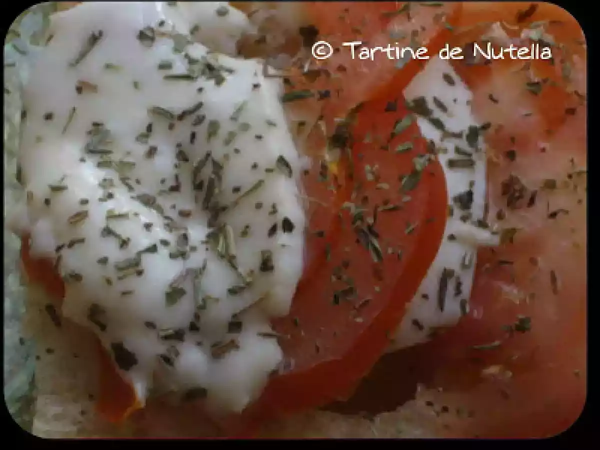 Bruschetta tomate-mozzarella-jambon