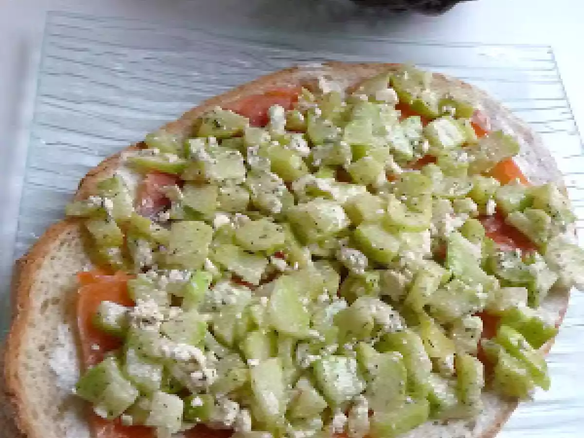 Bruschettas saumon courgettes et feta