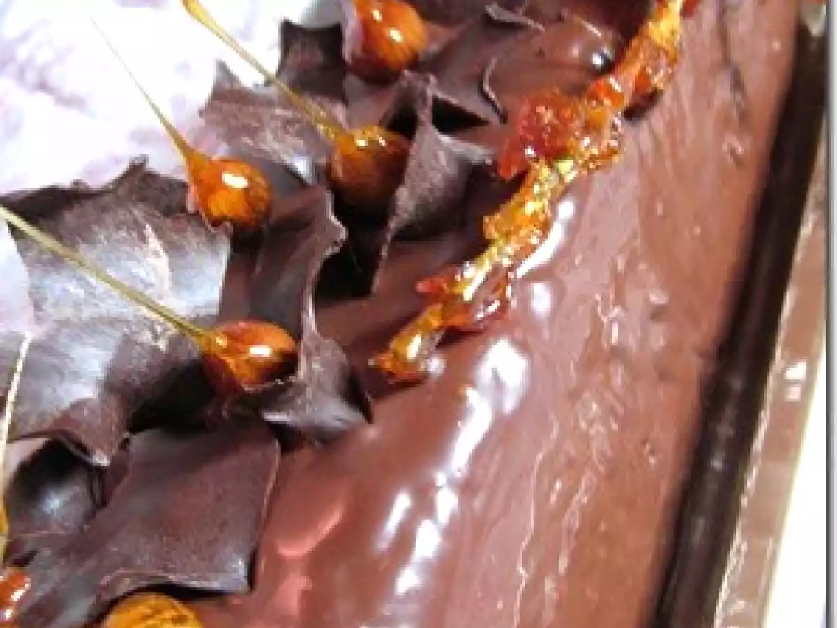 Bûche 2 chocolats et caramel au beurre salé...