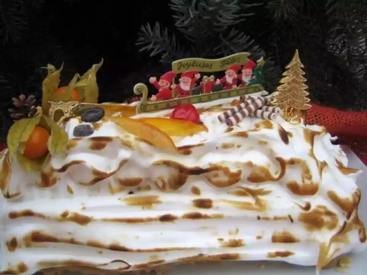 Bûche aux marrons et écorces d'oranges confites