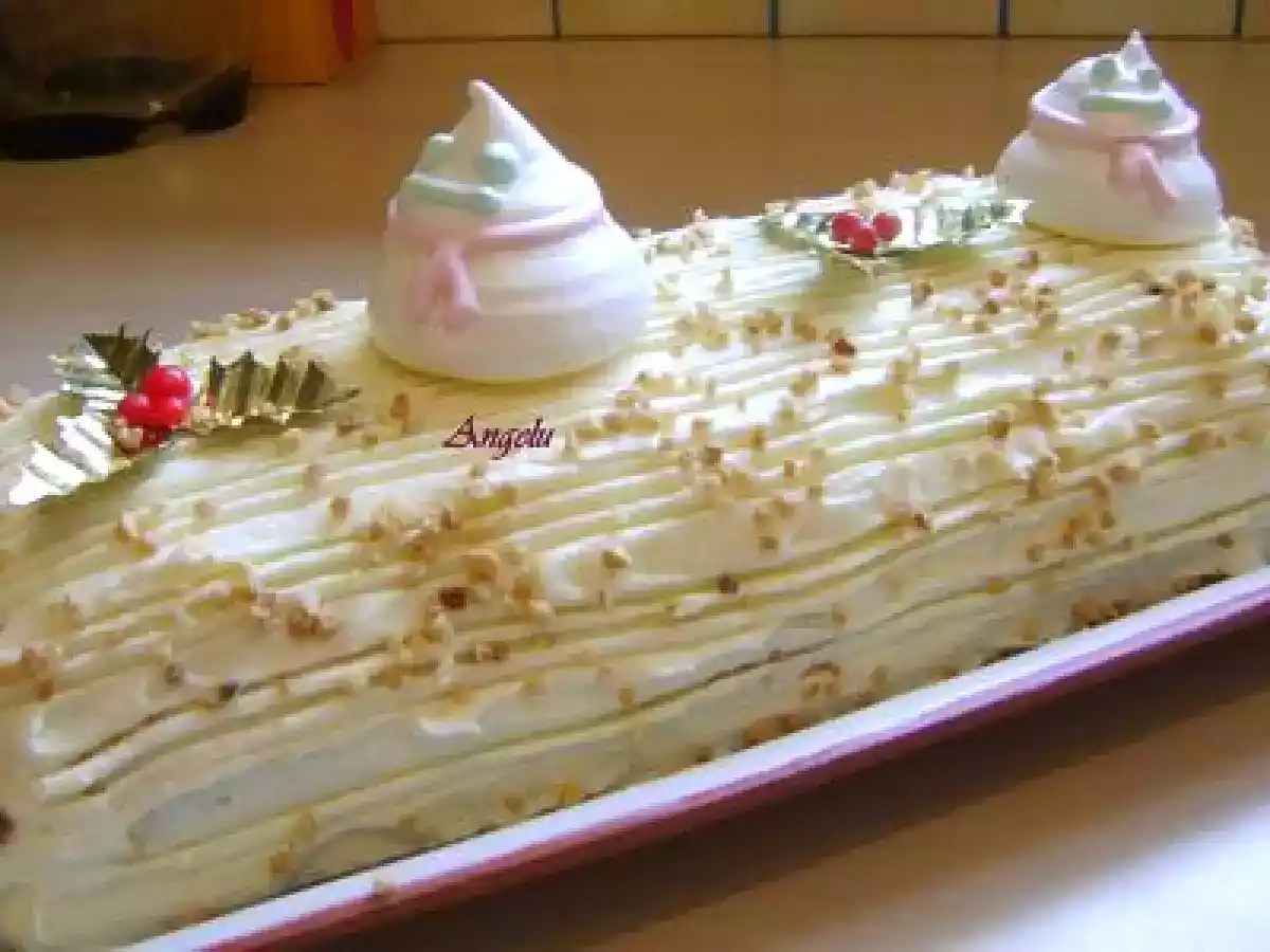 Bûche crème pâtissière-pommes