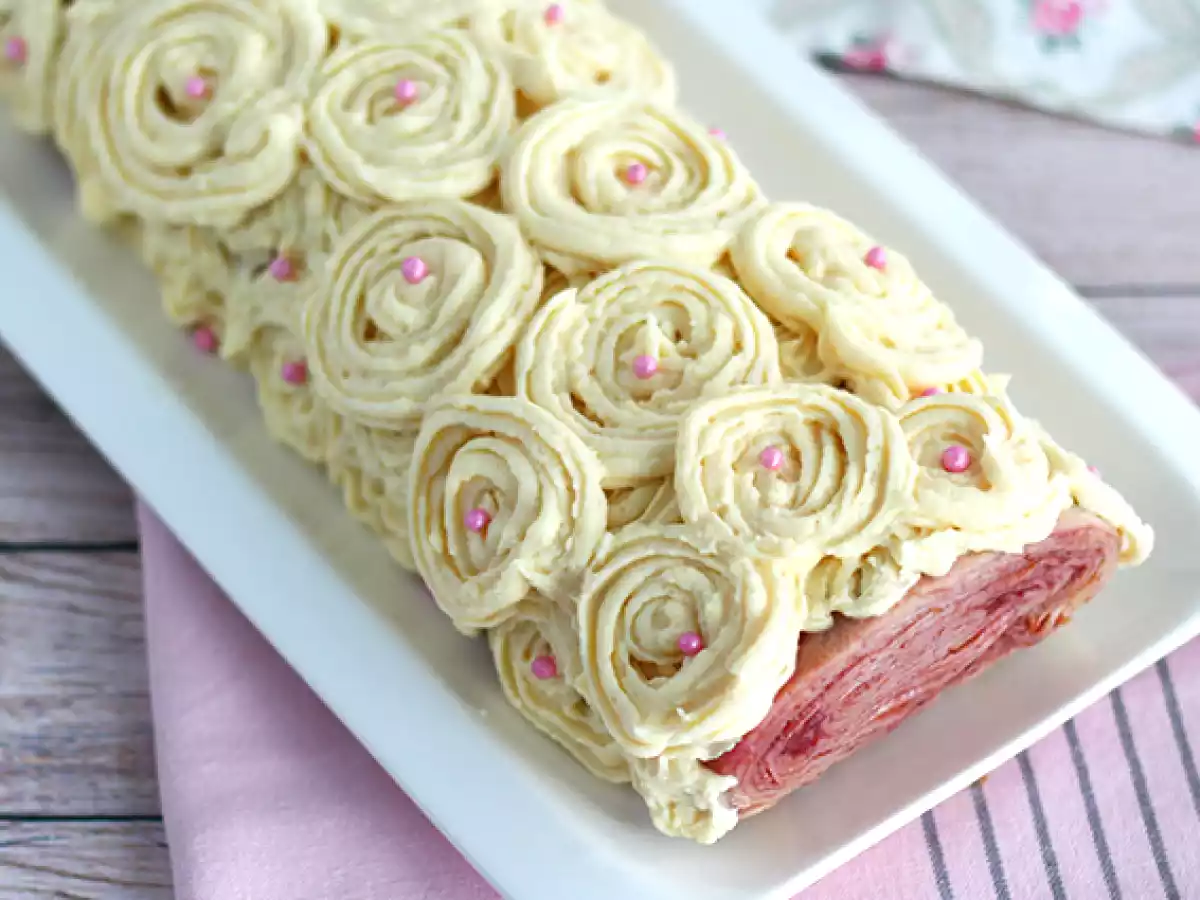 Bûche de crêpes framboise chocolat blanc - photo 4