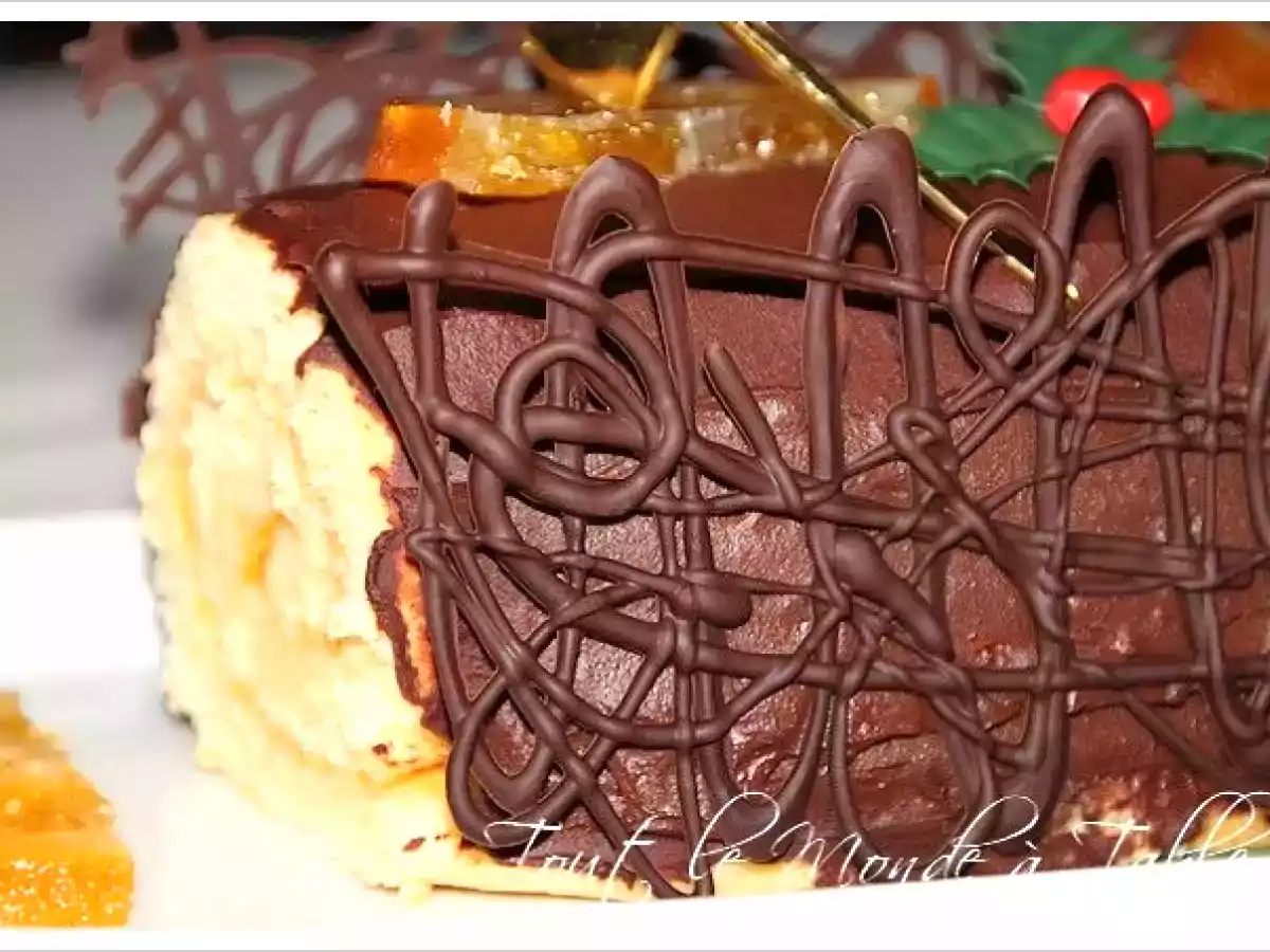 Bûche de Noël à l'orange, Grand Marnier et ganache chocolat noir - photo 3