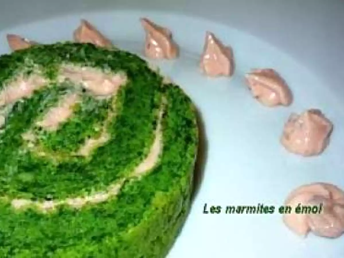 BUCHE DE NOEL AUX EPINARD ET AU SAUMON