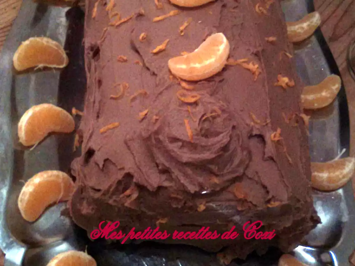 Bûche de pain d'épice, mousse à la clémentine