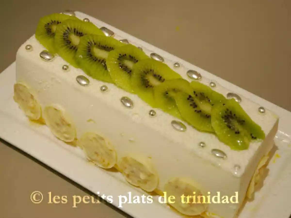 Bûche glacée, mangue passion, yaourt miel citron, sur lit de meringue - photo 2