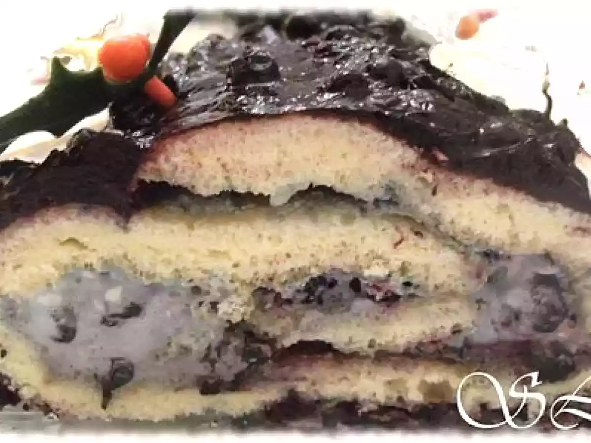 Bûche mascarpone aux myrtilles