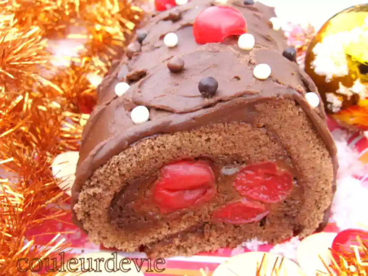 Bûche mousse au chocolat et griottes - photo 3