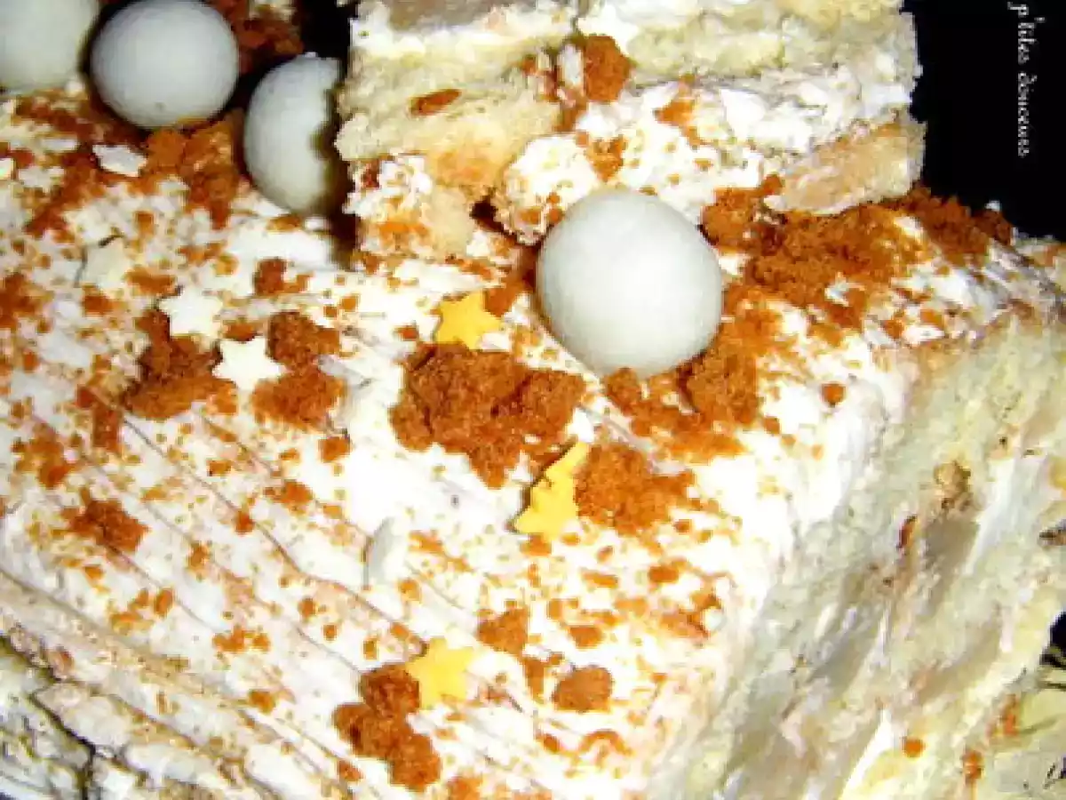 Bûche poire-spéculoos mascarpone