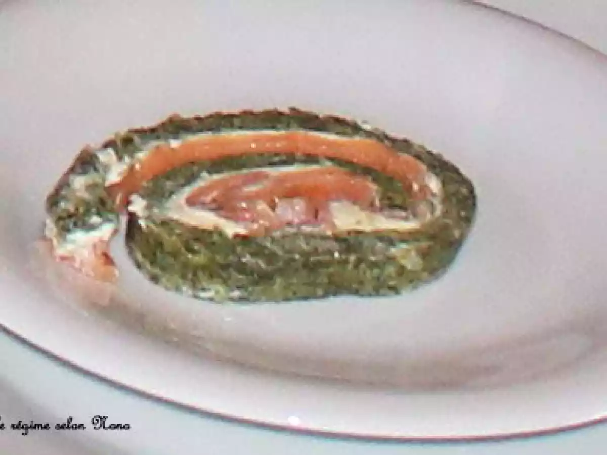 Bûche salée au saumon fumé et aux épinards