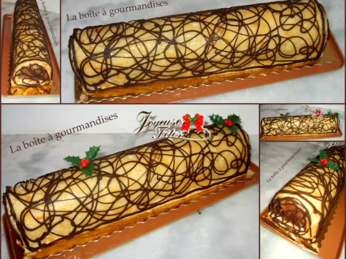 Bûche très festive:chocolat et mousse au champagne