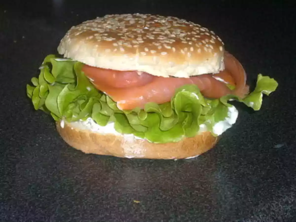 Burger de saumon fumé