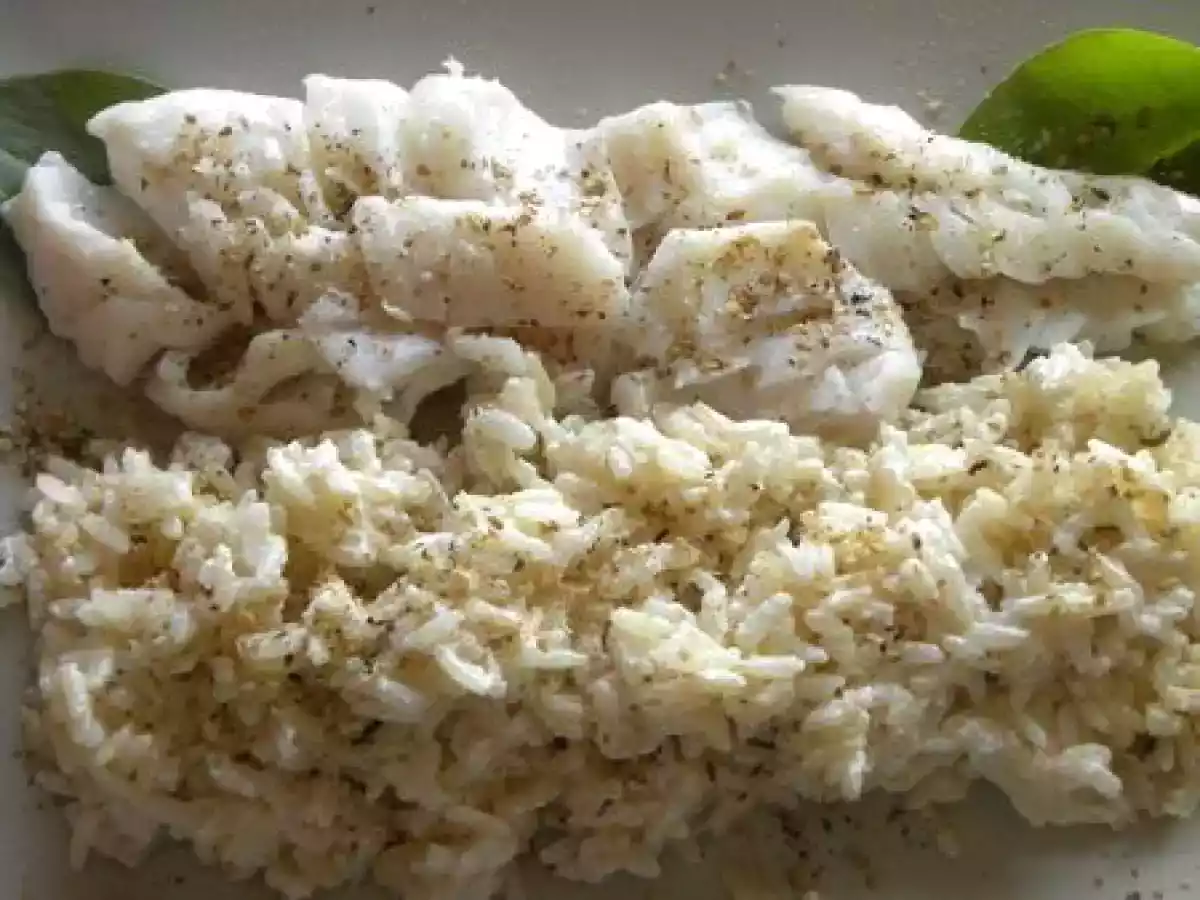 Cabillaud à l'oseille et au gomasio et lait de coco