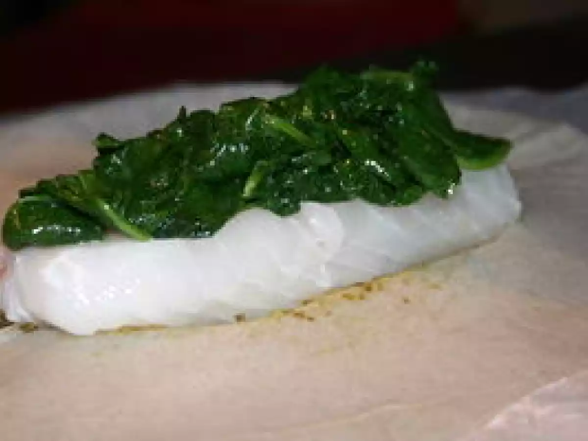 Cabillaud aux épinars en feuille de brick ou le Poisson pané pour grands - photo 2